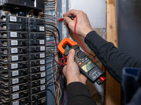 Electrical-Inspections-Repairs Electrical Inspector Testing Circuit Breaker